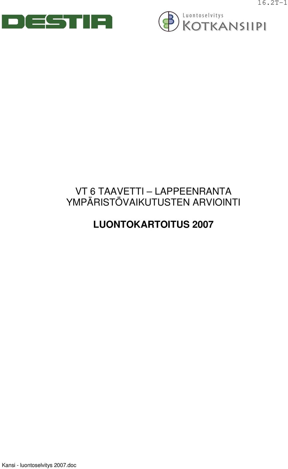 ARVIOINTI LUONTOKARTOITUS