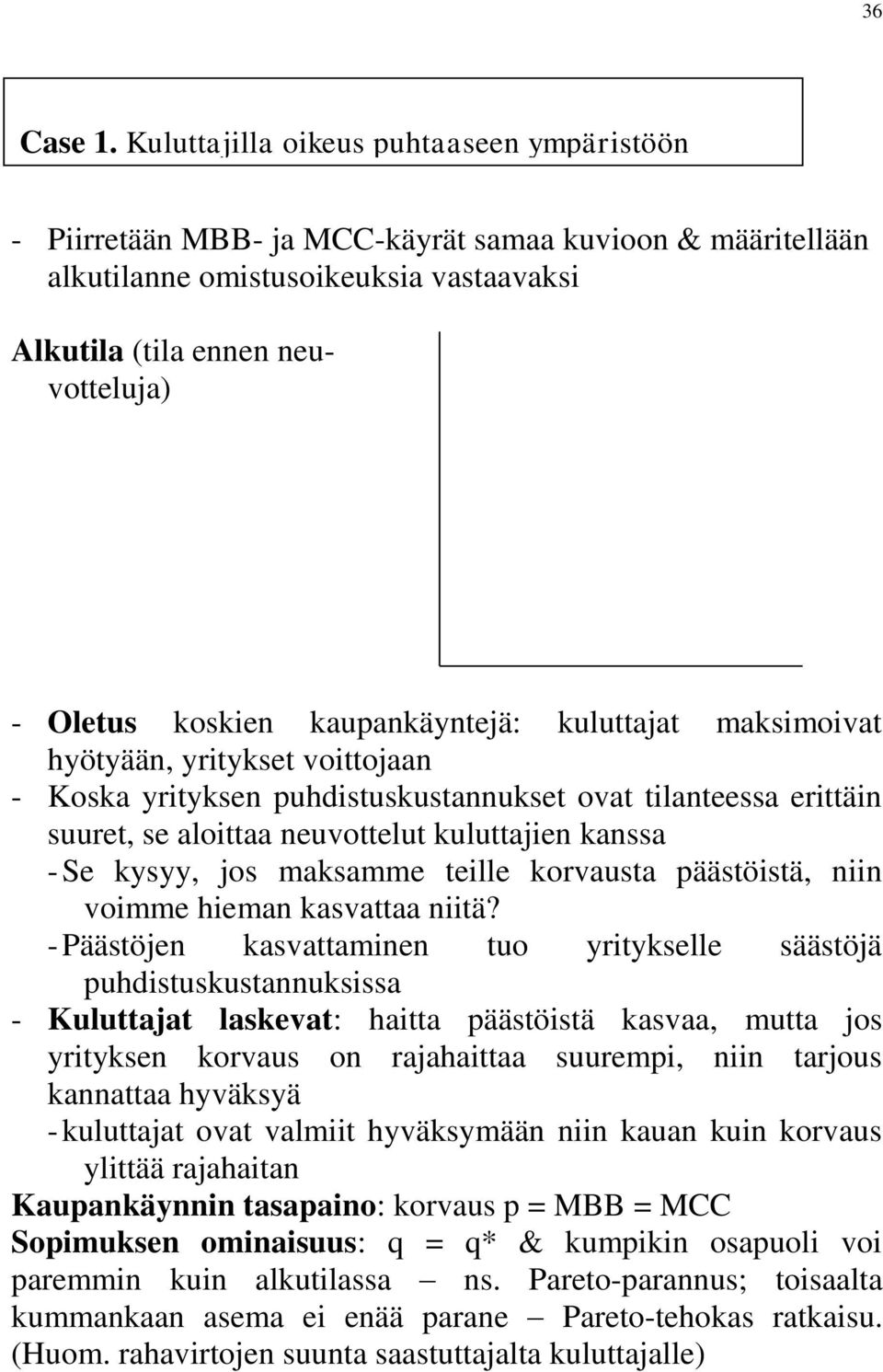 kaupankäyntejä: kuluttajat maksimoivat hyötyään, yritykset voittojaan - Koska yrityksen puhdistuskustannukset ovat tilanteessa erittäin suuret, se aloittaa neuvottelut kuluttajien kanssa - Se kysyy,