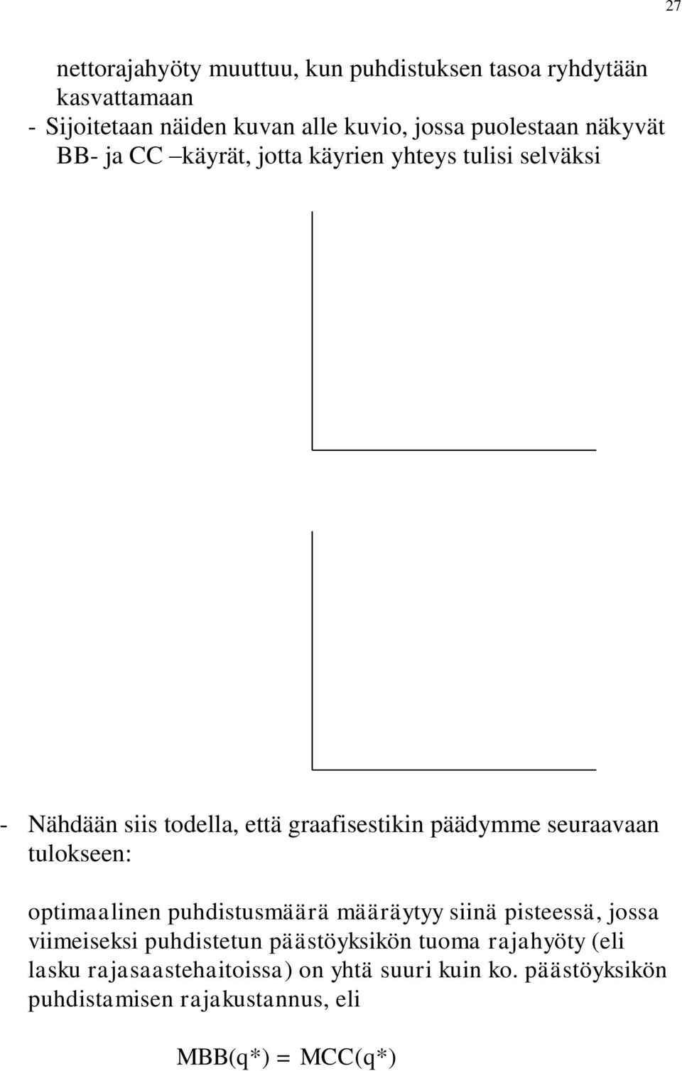 päädymme seuraavaan tulokseen: optimaalinen puhdistusmäärä määräytyy siinä pisteessä, jossa viimeiseksi puhdistetun