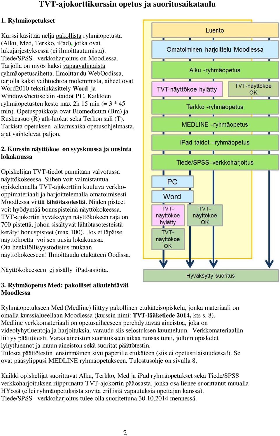 Ilmoittaudu WebOodissa, tarjolla kaksi vaihtoehtoa molemmista, aiheet ovat Word2010-tekstinkäsittely Word ja Windows/nettiselain -taidot PC. Kaikkien ryhmäopetusten kesto max 2h 15 min (= 3 * 45 min).