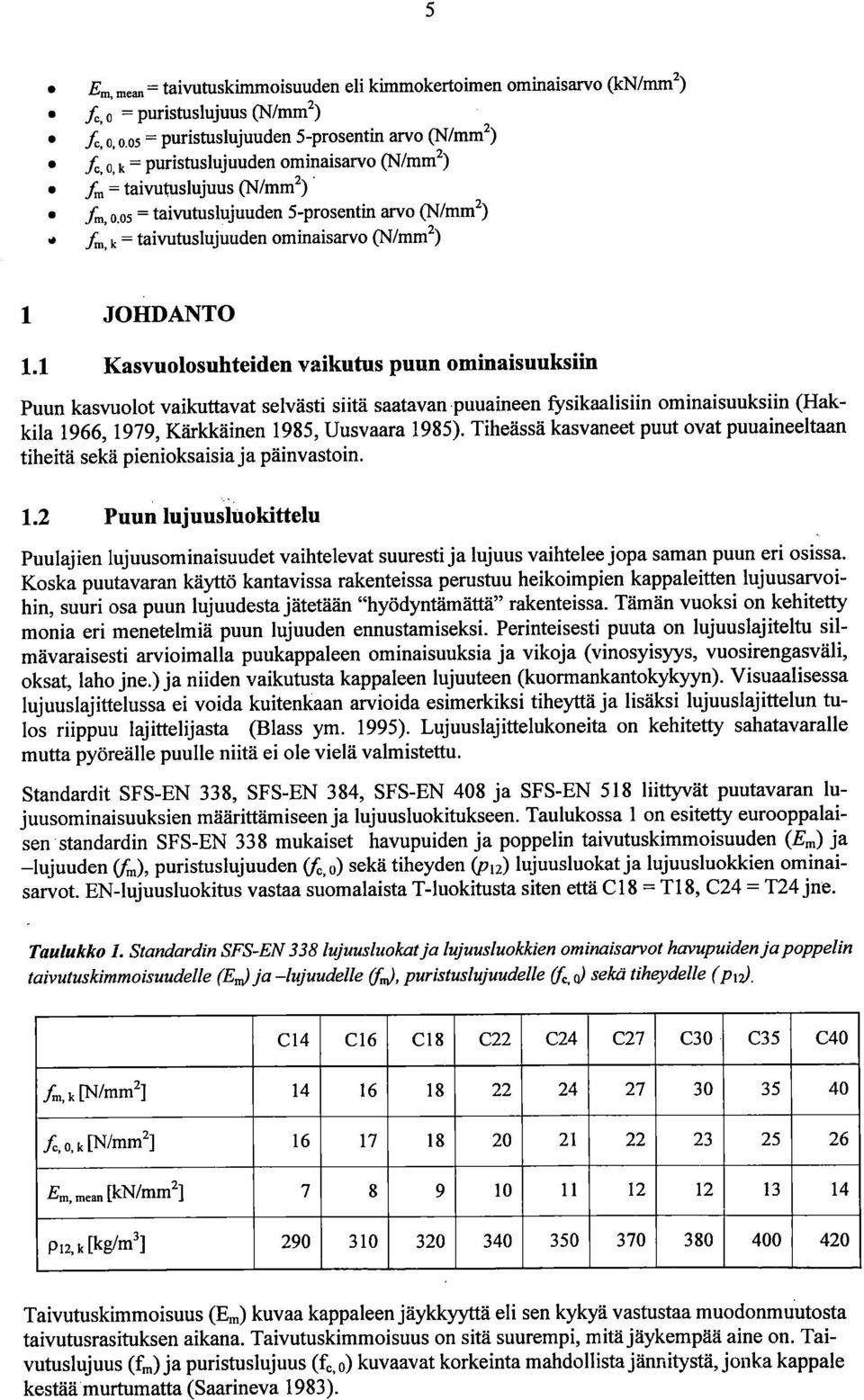 taivutuslujuuden ominaisarvo (N/mm2) 1 JOHDANTO 1.