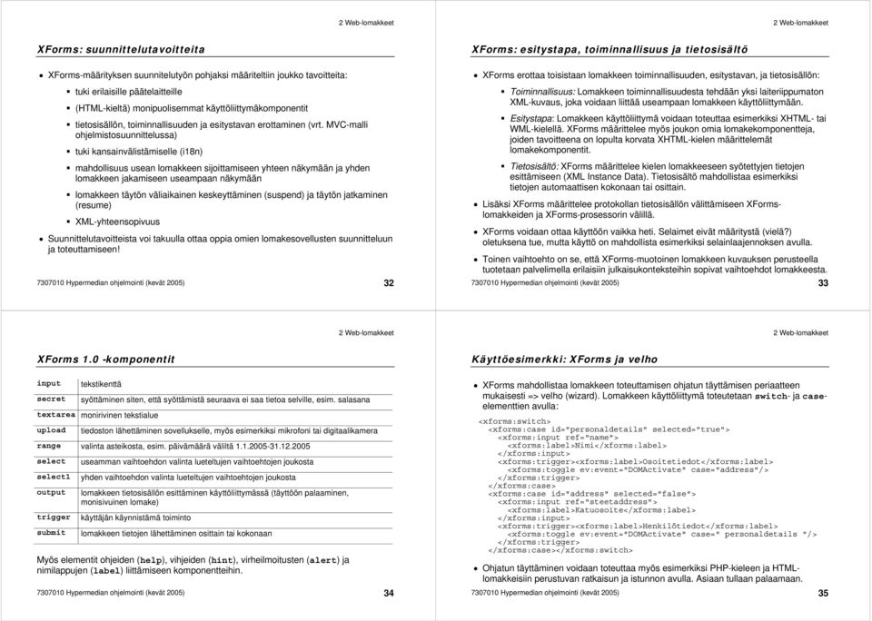 MVC-malli ohjelmistosuunnittelussa) tuki kansainvälistämiselle (i18n) mahdollisuus usean lomakkeen sijoittamiseen yhteen näkymään ja yhden lomakkeen jakamiseen useampaan näkymään lomakkeen täytön