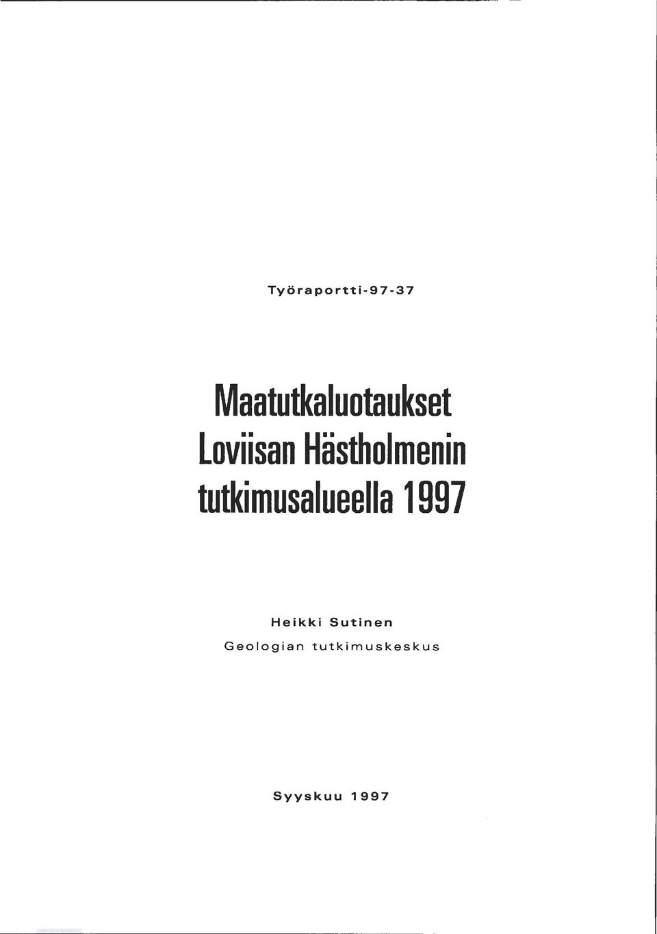 Hästholmenin tutkimusalueelia 1