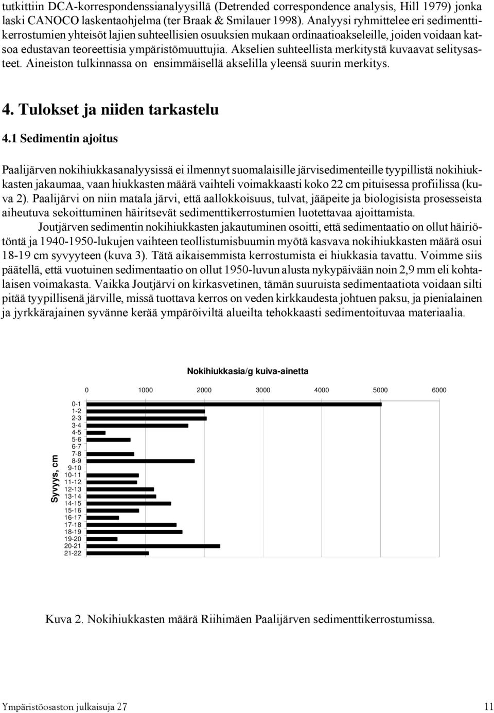 Akselien suhteellista merkitystä kuvaavat selitysasteet. Aineiston tulkinnassa on ensimmäisellä akselilla yleensä suurin merkitys. 4. Tulokset ja niiden tarkastelu 4.