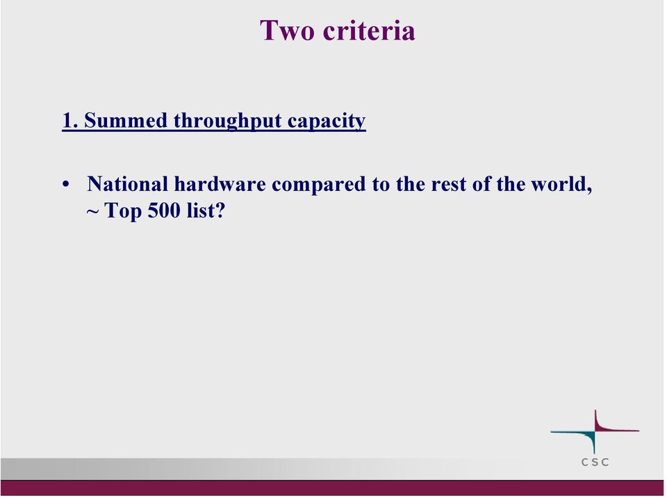 National hardware compared