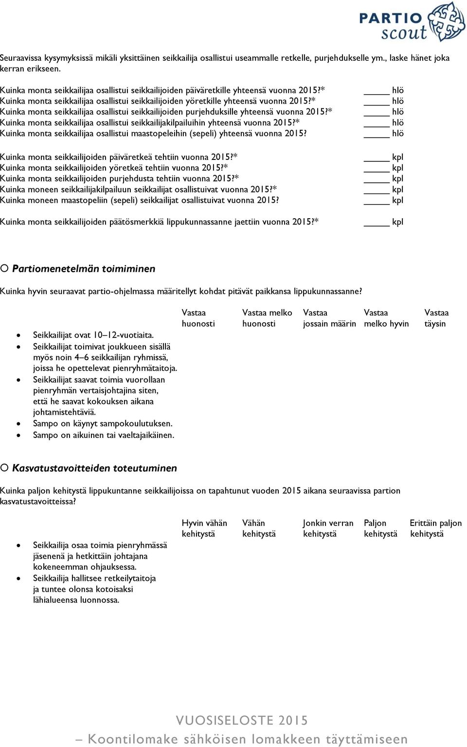 * Kuinka monta seikkailijaa osallistui seikkailijoiden purjehduksille yhteensä vuonna 2015?* Kuinka monta seikkailijaa osallistui seikkailijakilpailuihin yhteensä vuonna 2015?