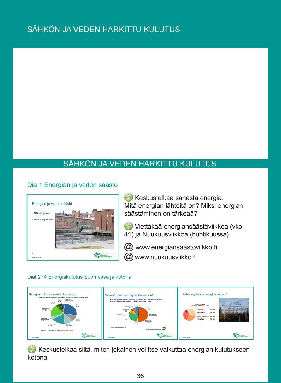 Viettäkää energiansäästöviikkoa (vko 41) ja Nuukuusviikkoa (huhtikuussa). 2 @ www.energiansaastoviikko.fi @ www.nuukuusviikko.