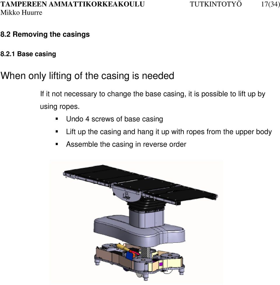 1 Base casing When only lifting of the casing is needed If it not necessary to change