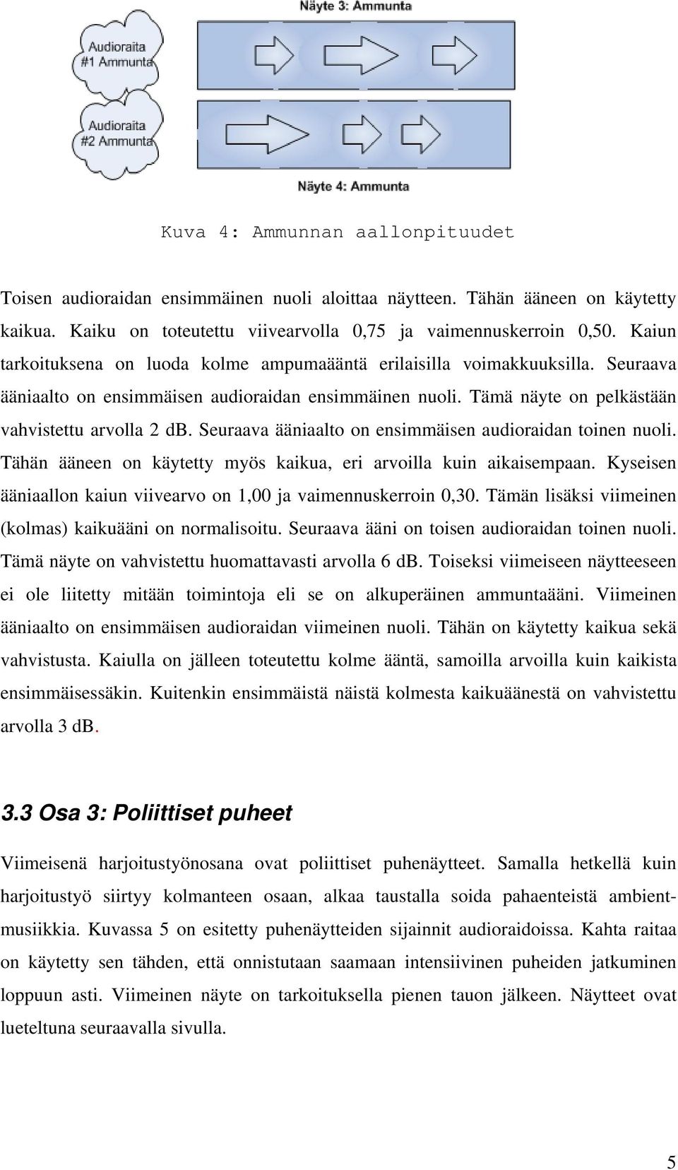 Seuraava ääniaalto on ensimmäisen audioraidan toinen nuoli. Tähän ääneen on käytetty myös kaikua, eri arvoilla kuin aikaisempaan. Kyseisen ääniaallon kaiun viivearvo on 1,00 ja vaimennuskerroin 0,30.