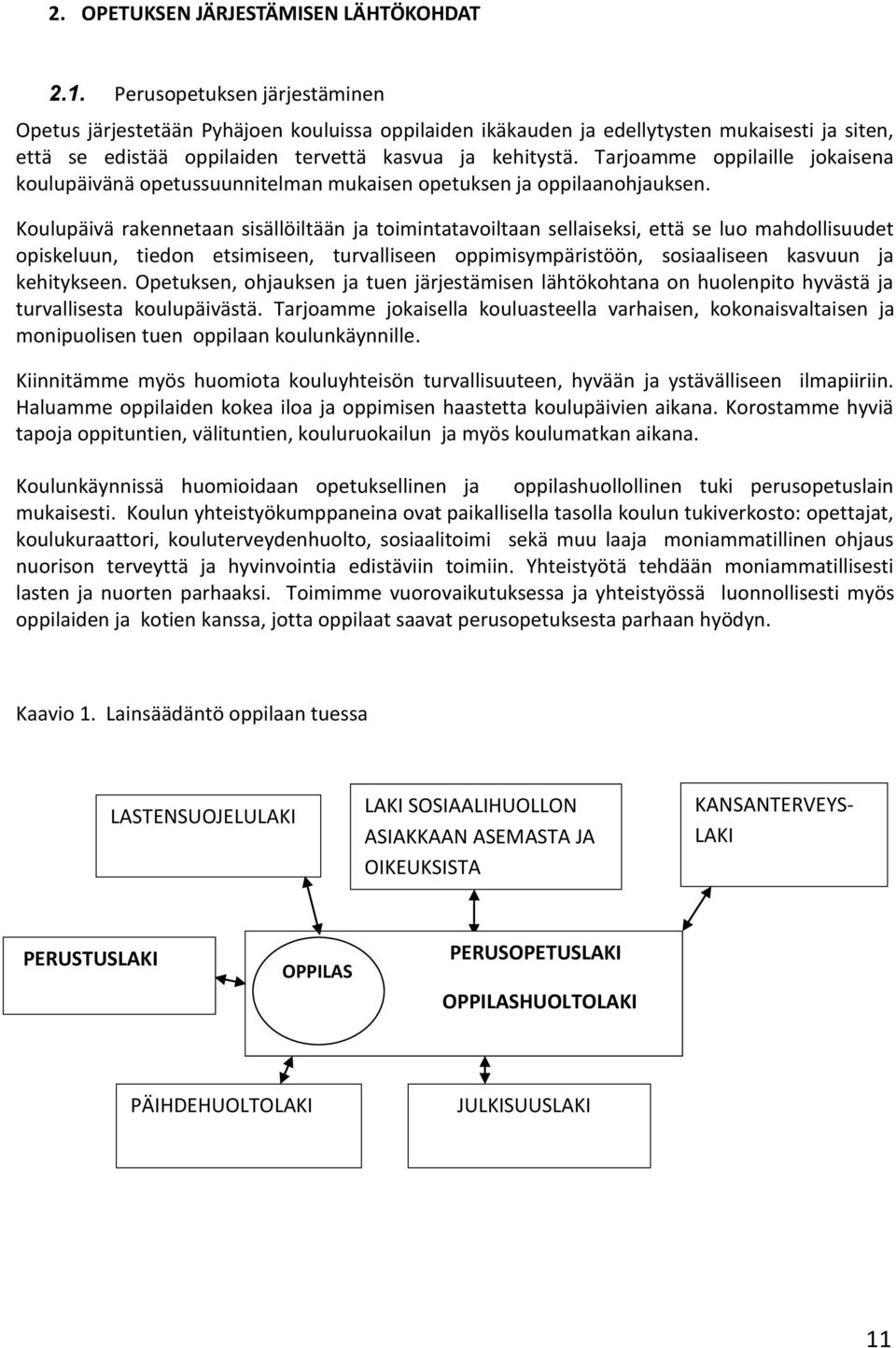 Tarjoamme oppilaille jokaisena koulupäivänä opetussuunnitelman mukaisen opetuksen ja oppilaanohjauksen.