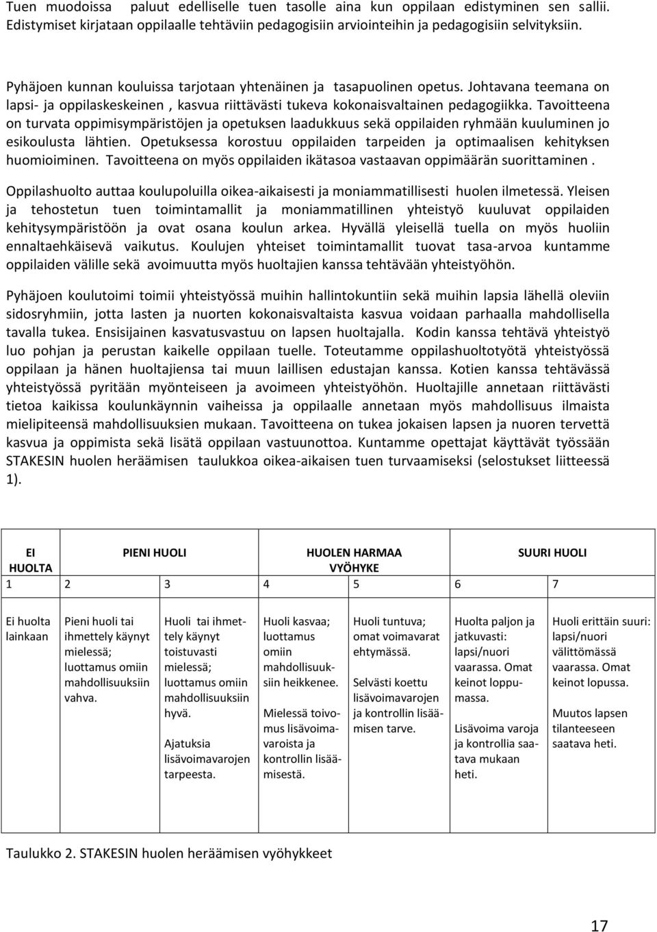 Tavoitteena on turvata oppimisympäristöjen ja opetuksen laadukkuus sekä oppilaiden ryhmään kuuluminen jo esikoulusta lähtien.