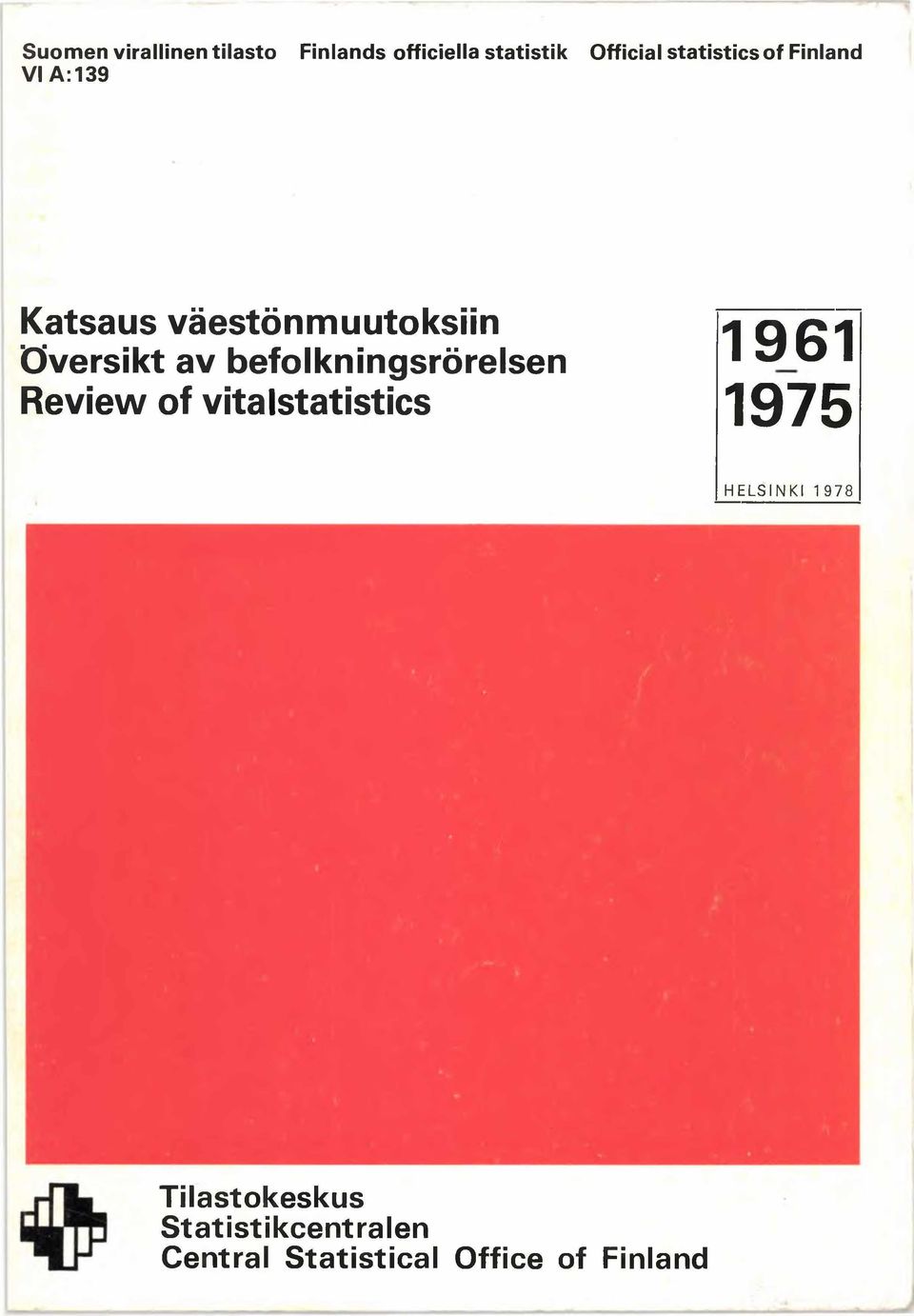 befolkningsrörelsen Review of vitalstatistics 1961 1975 HELSIKI 1978