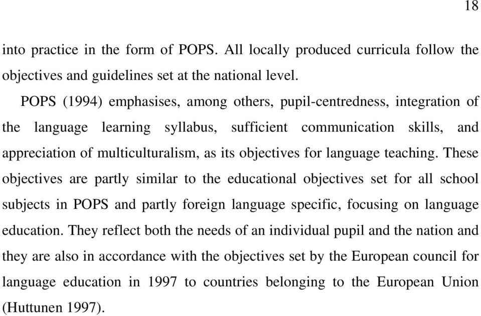 objectives for language teaching.