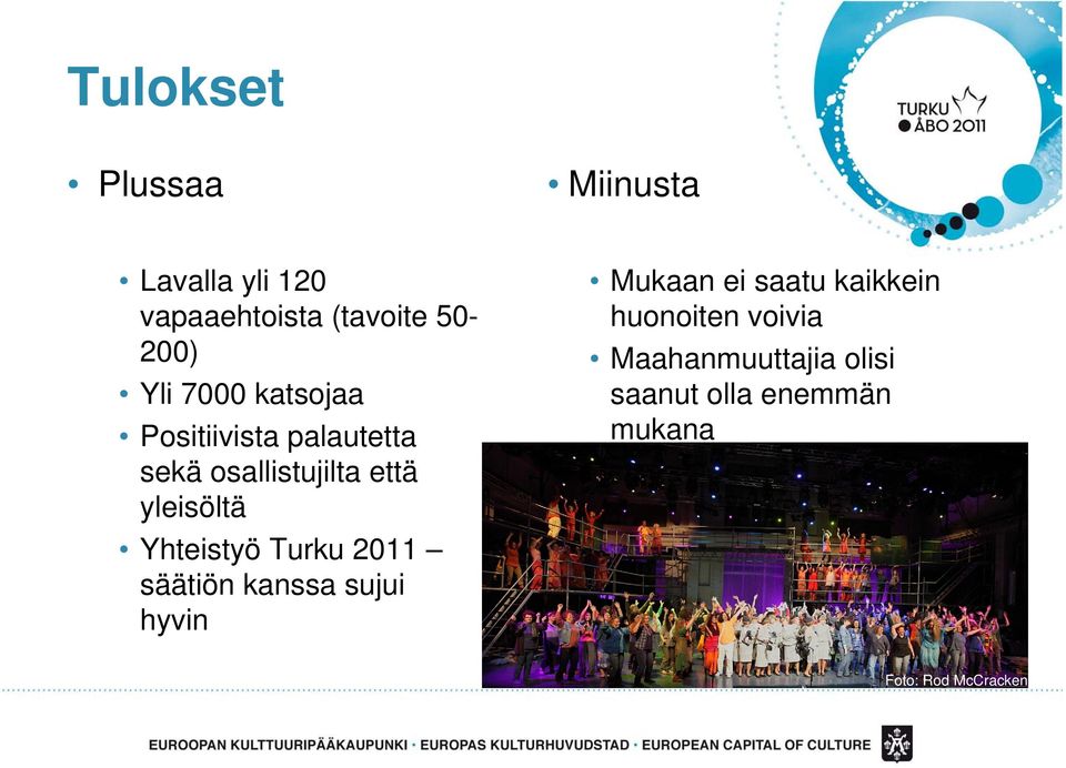 Yhteistyö Turku 2011 säätiön kanssa sujui hyvin Mukaan ei saatu kaikkein