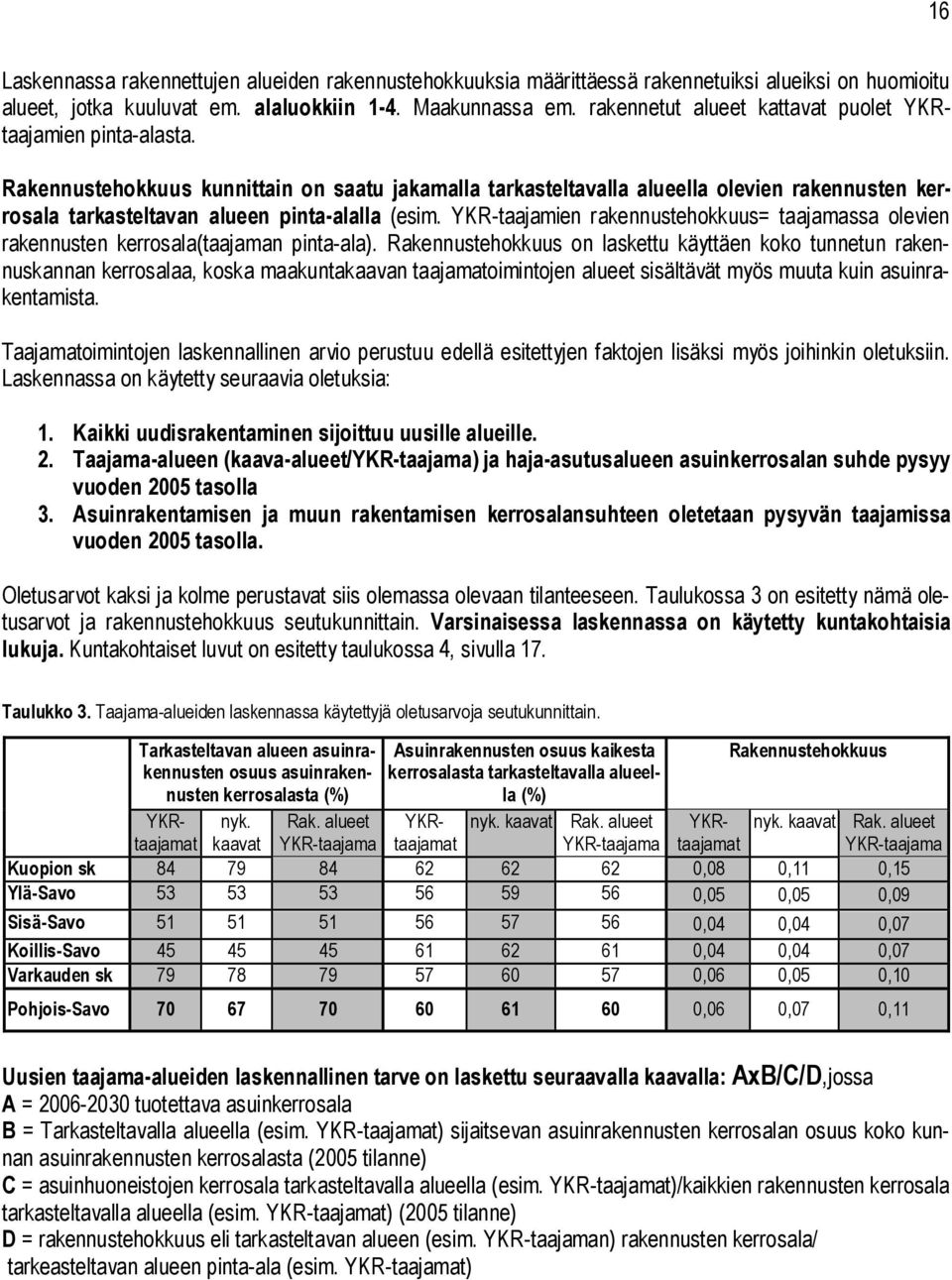 Rakennustehokkuus kunnittain on saatu jakamalla tarkasteltavalla alueella olevien rakennusten kerrosala tarkasteltavan alueen pinta-alalla (esim.