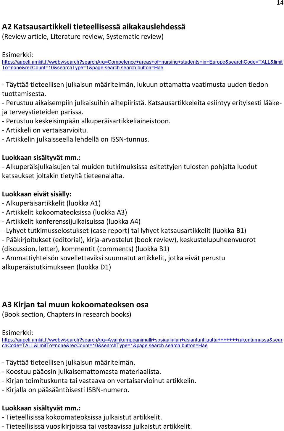 - Perustuu aikaisempiin julkaisuihin aihepiiristä. Katsausartikkeleita esiintyy erityisesti lääkeja terveystieteiden parissa. - Perustuu keskeisimpään alkuperäisartikkeliaineistoon.