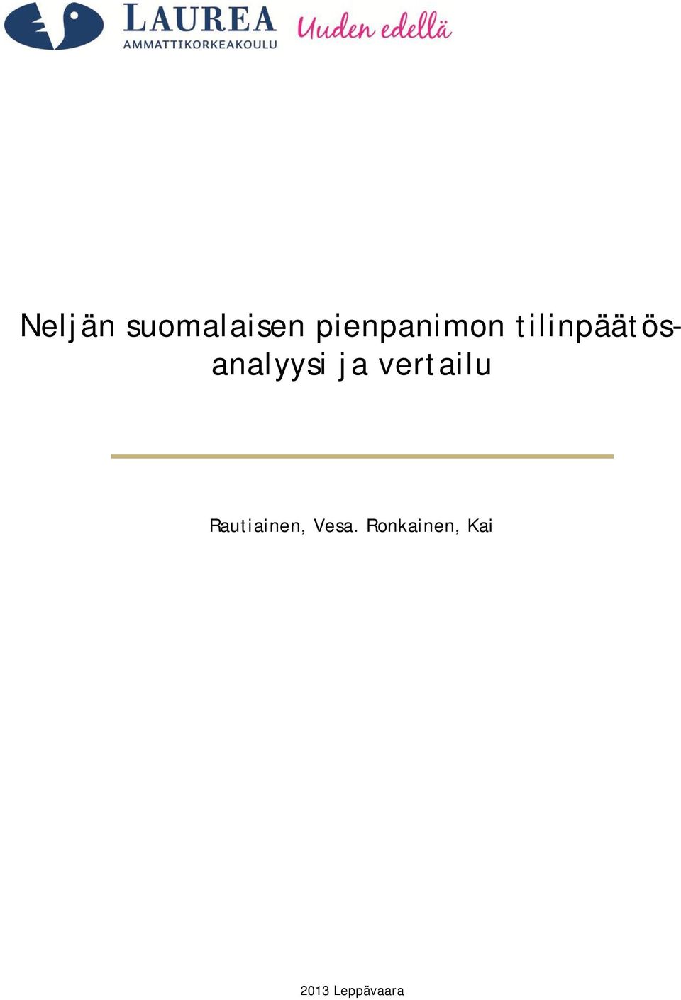 tilinpäätösanalyysi ja