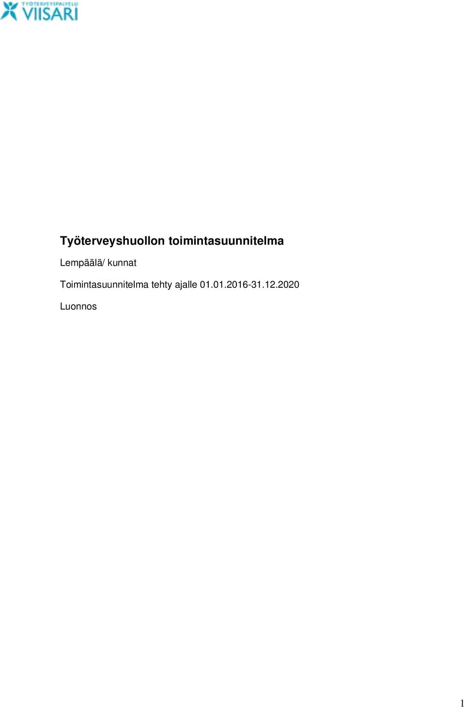 kunnat Toimintasuunnitelma
