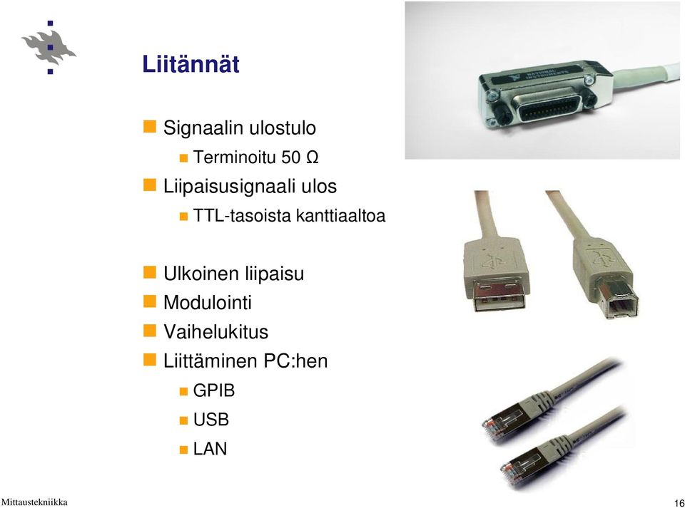 kanttiaaltoa Ulkoinen liipaisu Modulointi