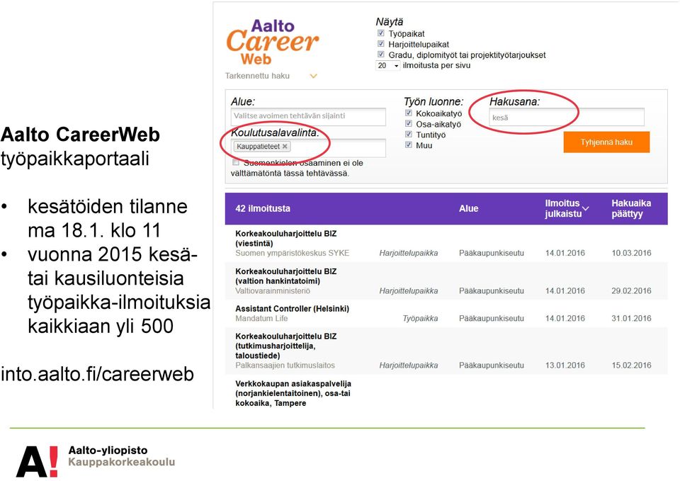 .1. klo 11 vuonna 2015 kesätai