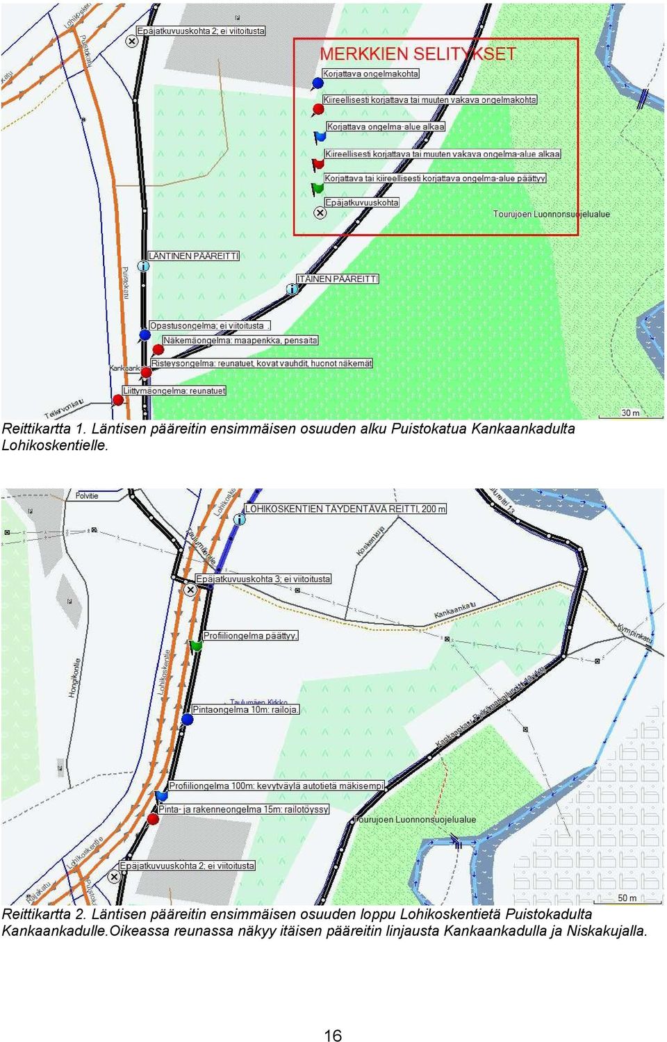 Lohikoskentielle. Reittikartta 2.