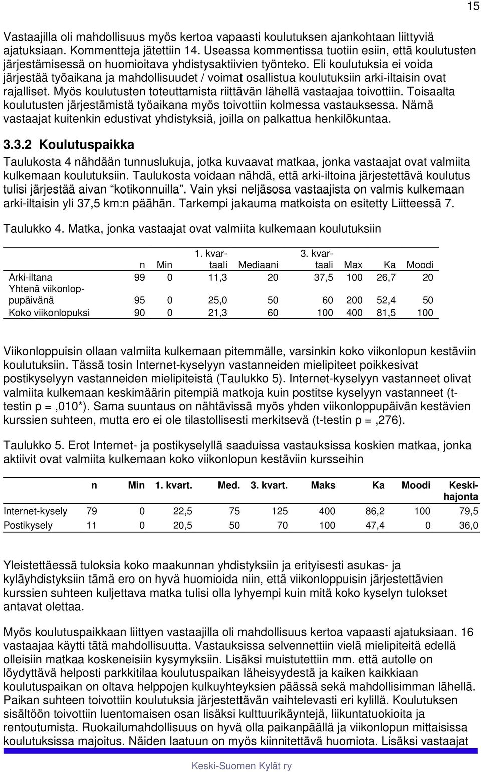 Eli koulutuksia ei voida järjestää työaia ja mahdollisuudet / voimat osallistua koulutuksii arki-iltaisi ovat rajalliset. Myös koulutuste toteuttamista riittävä lähellä vastaajaa toivottii.