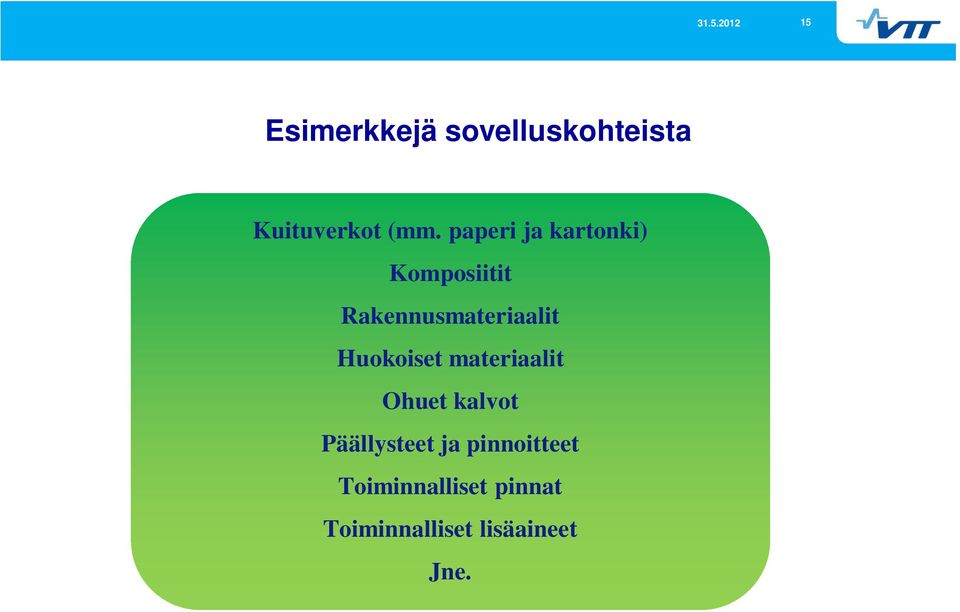 Huokoiset materiaalit Ohuet kalvot Päällysteet ja