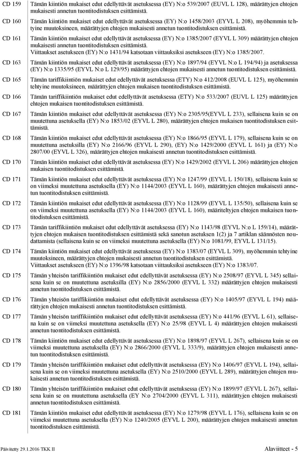 Tämän kiintiön mukaiset edut edellyttävät asetuksessa (EY) N:o 1458/2003 (EYVL L 208), myöhemmin tehtyine muutoksineen, määrättyjen ehtojen mukaisesti annetun tuontitodistuksen esittämistä.