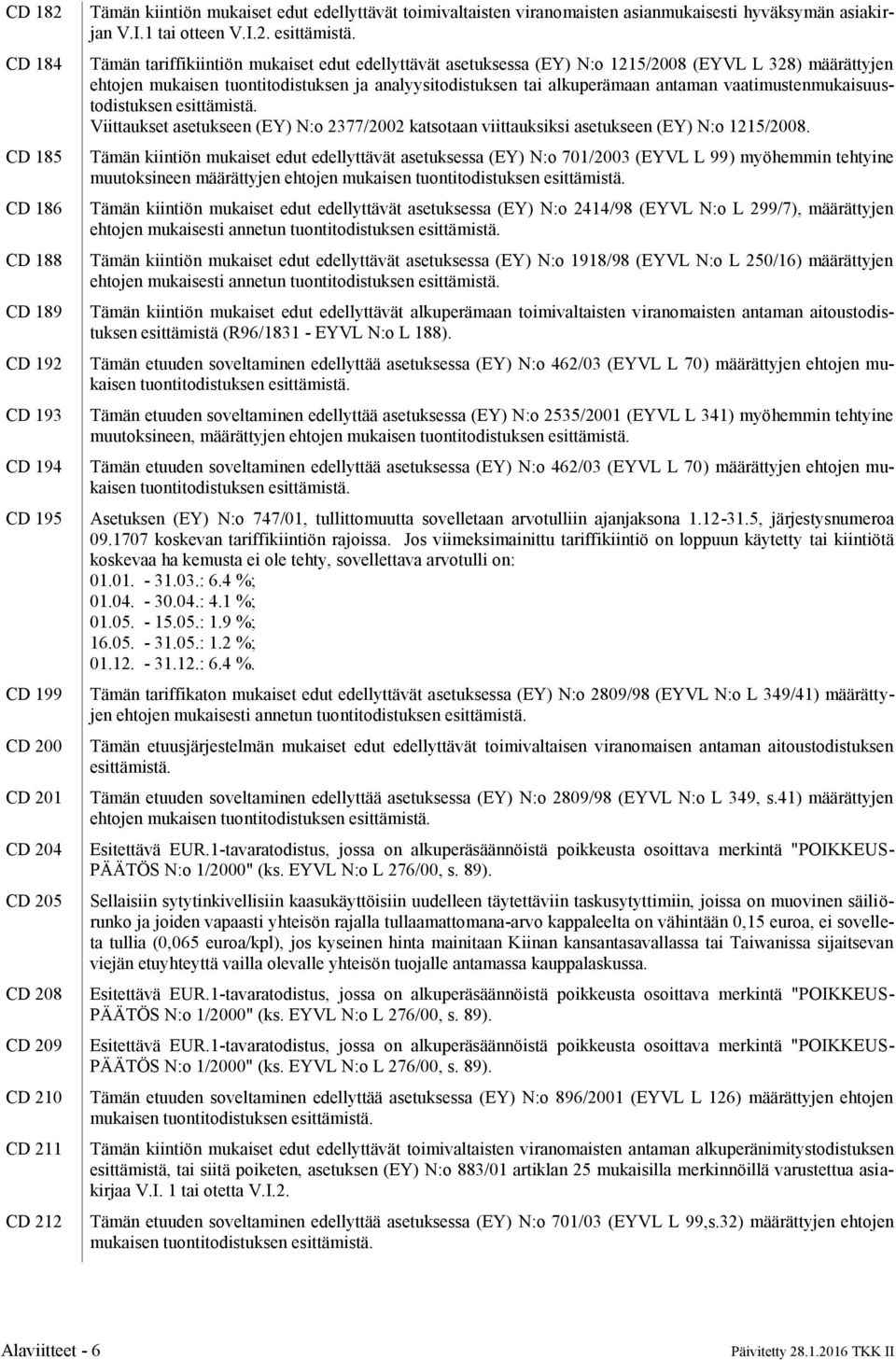 Tämän tariffikiintiön mukaiset edut edellyttävät asetuksessa (EY) N:o 1215/2008 (EYVL L 328) määrättyjen ehtojen mukaisen tuontitodistuksen ja analyysitodistuksen tai alkuperämaan antaman