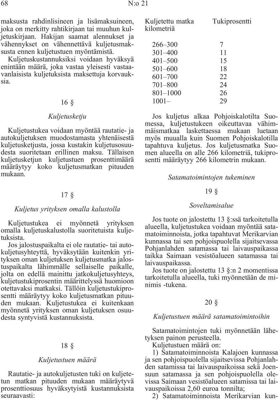 Kuljetuskustannuksiksi voidaan hyväksyä enintään määrä, joka vastaa yleisesti vastaavanlaisista kuljetuksista maksettuja korvauksia.