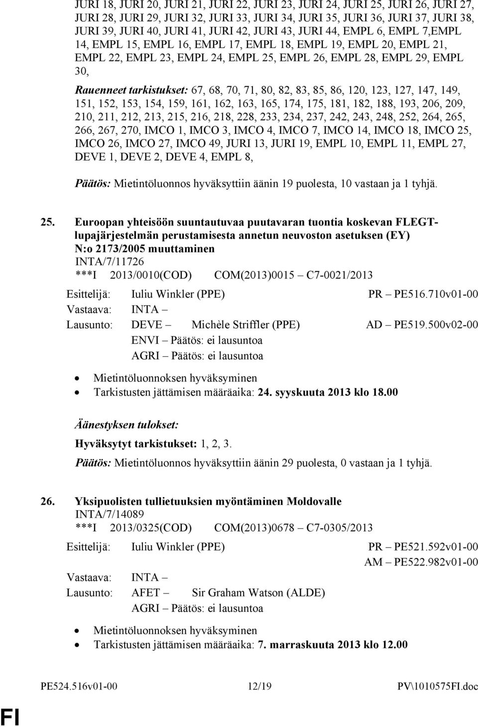 tarkistukset: 67, 68, 70, 71, 80, 82, 83, 85, 86, 120, 123, 127, 147, 149, 151, 152, 153, 154, 159, 161, 162, 163, 165, 174, 175, 181, 182, 188, 193, 206, 209, 210, 211, 212, 213, 215, 216, 218, 228,