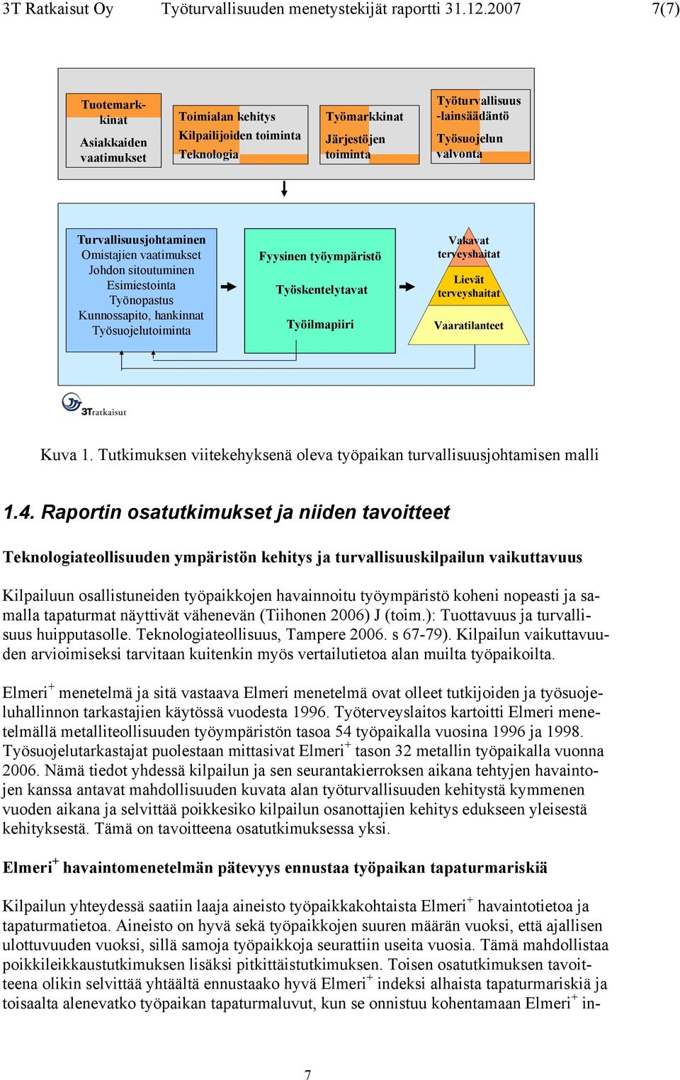 Turvallisuusjohtaminen Omistajien vaatimukset Johdon sitoutuminen Esimiestointa Työnopastus Kunnossapito, hankinnat Työsuojelutoiminta Fyysinen työympäristö Työskentelytavat Työilmapiiri Vakavat