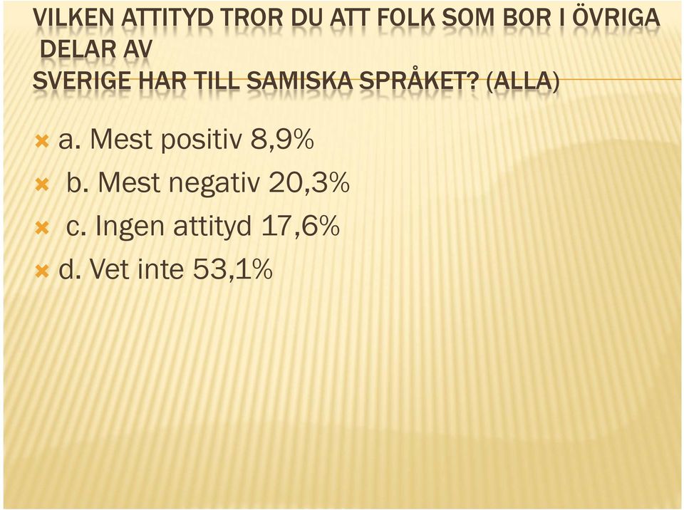 SPRÅKET? (ALLA) a. Mest positiv 8,9% b.