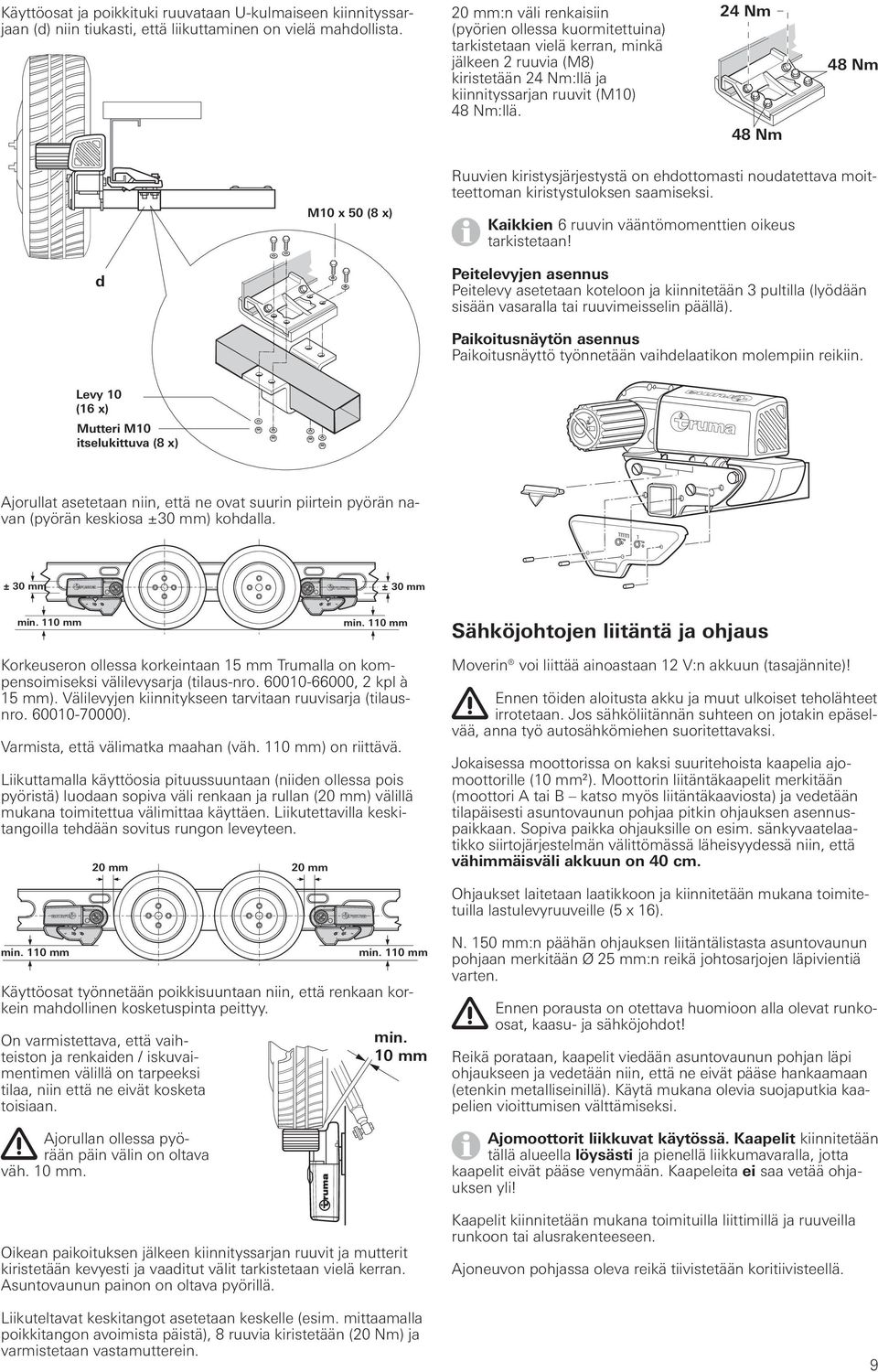 24 Nm 48 Nm 48 Nm M0 x 50 (8 x) Ruuvien kiristysjärjestystä on ehdottomasti noudatettava moitteettoman kiristystuloksen saamiseksi. Kaikkien 6 ruuvin vääntömomenttien oikeus tarkistetaan!