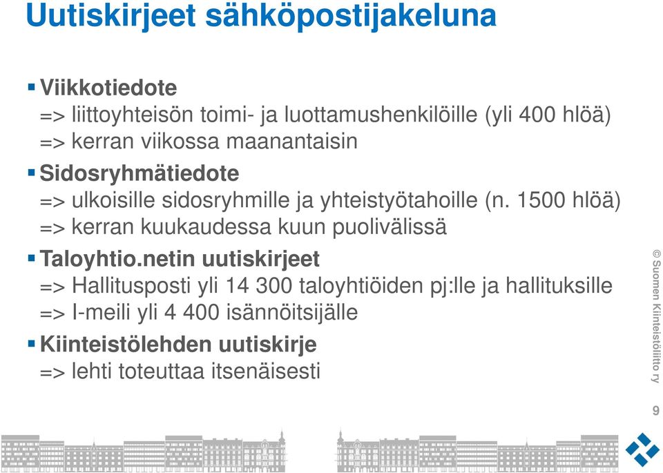 1500 hlöä) => kerran kuukaudessa kuun puolivälissä Taloyhtio.