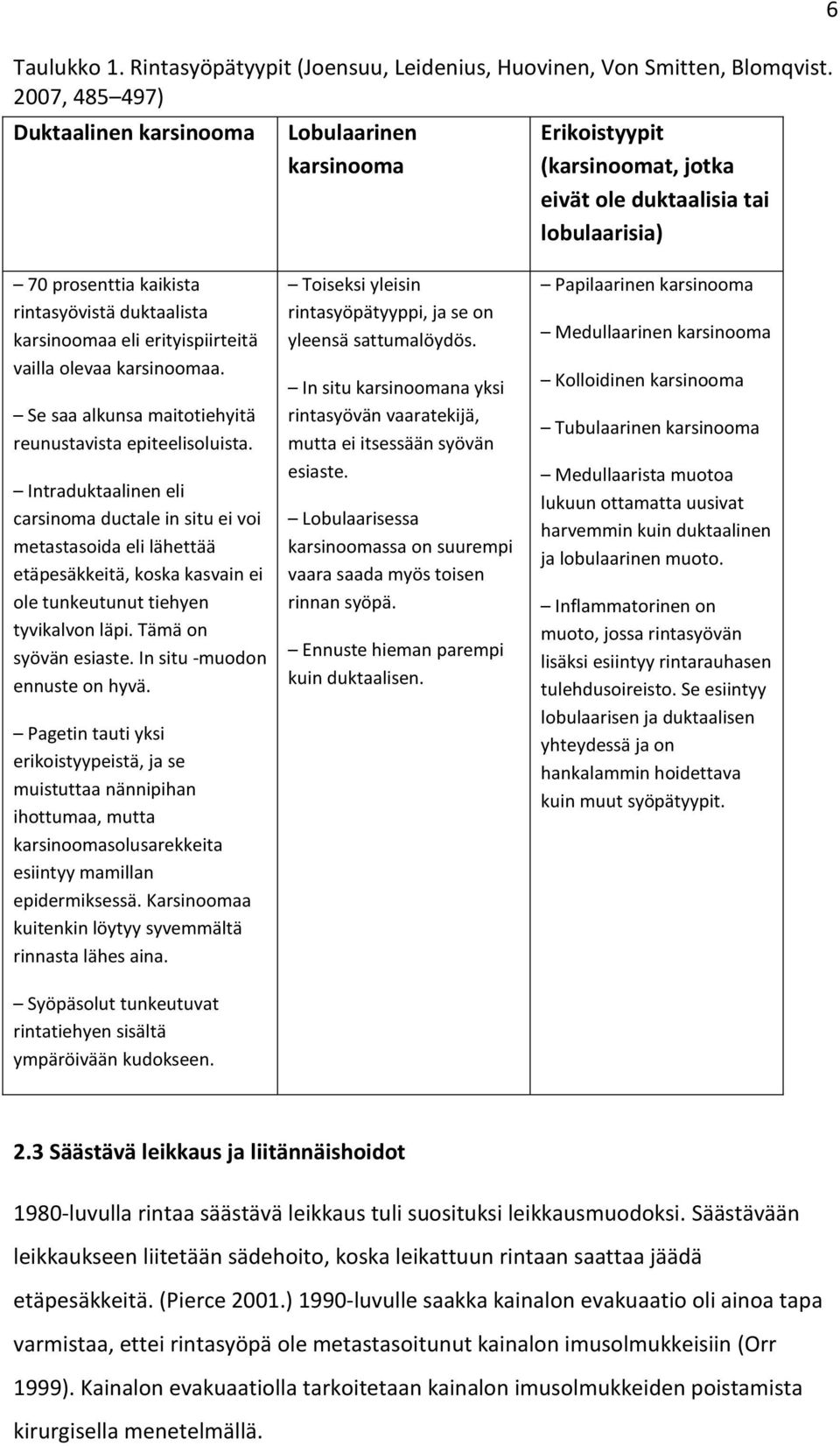 eli erityispiirteitä vailla olevaa karsinoomaa. Se saa alkunsa maitotiehyitä reunustavista epiteelisoluista.