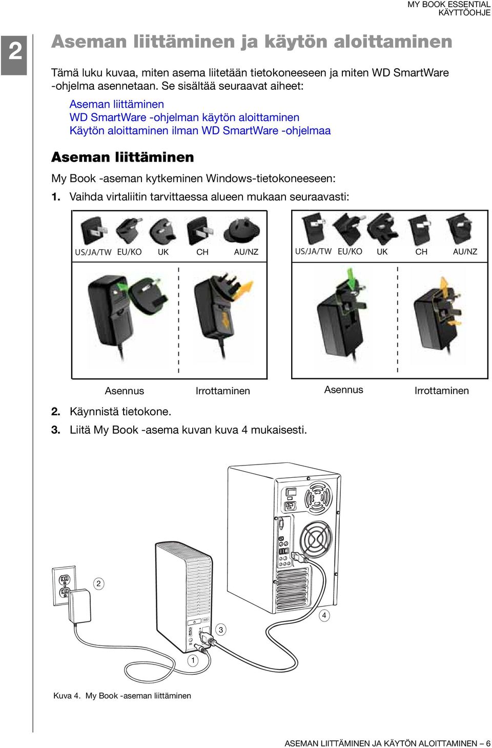 My Book -aseman kytkeminen Windows-tietokoneeseen: 1.