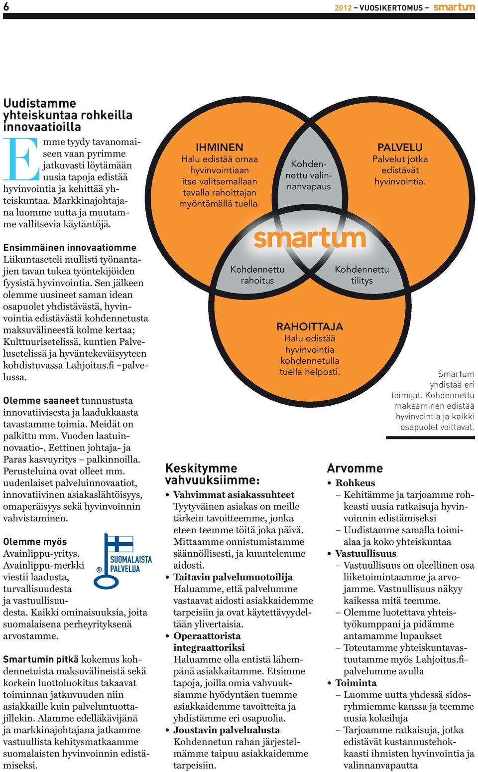 Kohdennettu valinnanvapaus PALVELU Palvelut jotka edistävät hyvinvointia. Ensimmäinen innovaatiomme Liikuntaseteli mullisti työnantajien tavan tukea työntekijöiden fyysistä hyvinvointia.