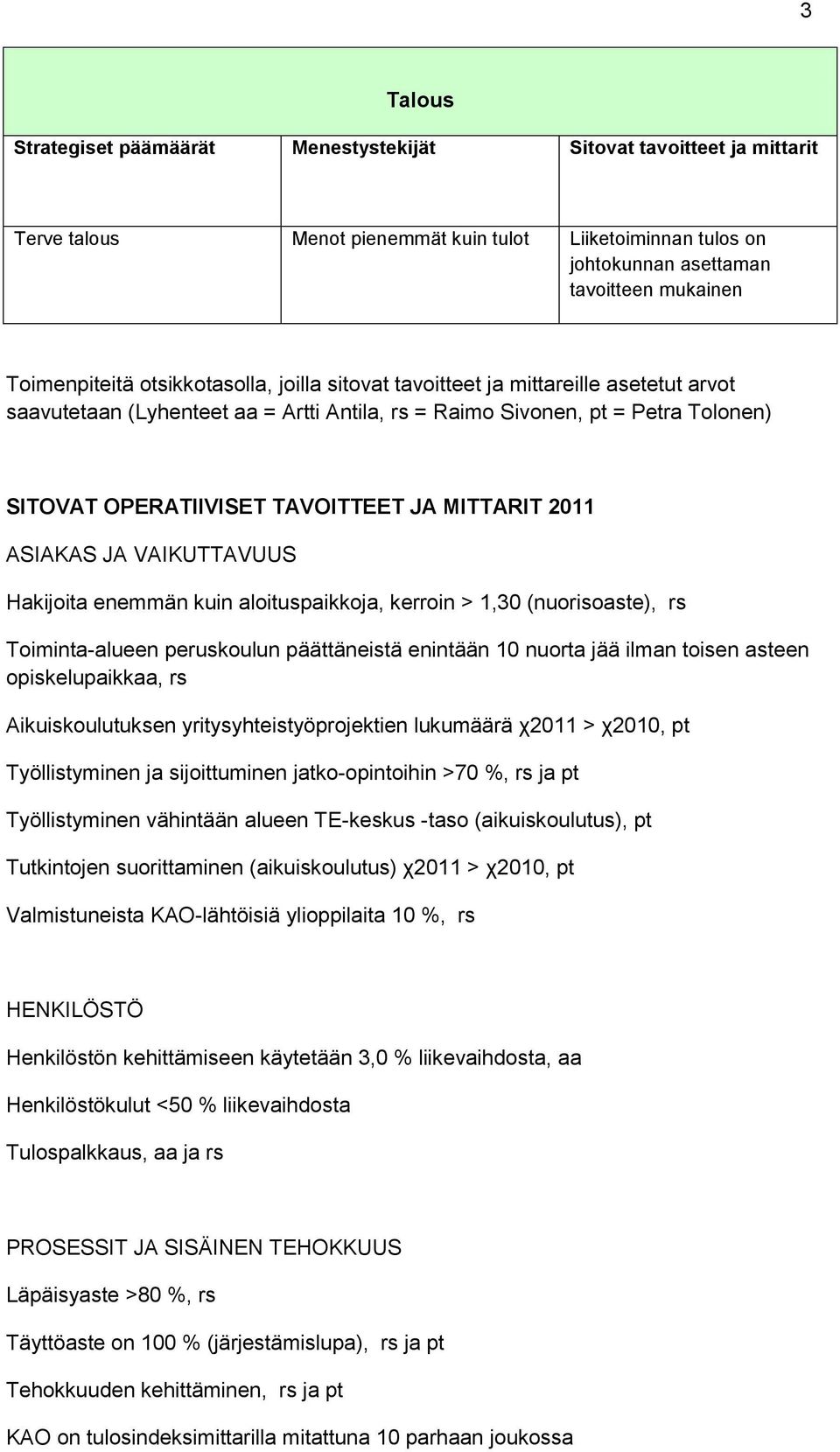 2011 ASIAKAS JA VAIKUTTAVUUS Hakijoita enemmän kuin aloituspaikkoja, kerroin > 1,30 (nuorisoaste), rs Toiminta-alueen peruskoulun päättäneistä enintään 10 nuorta jää ilman toisen asteen