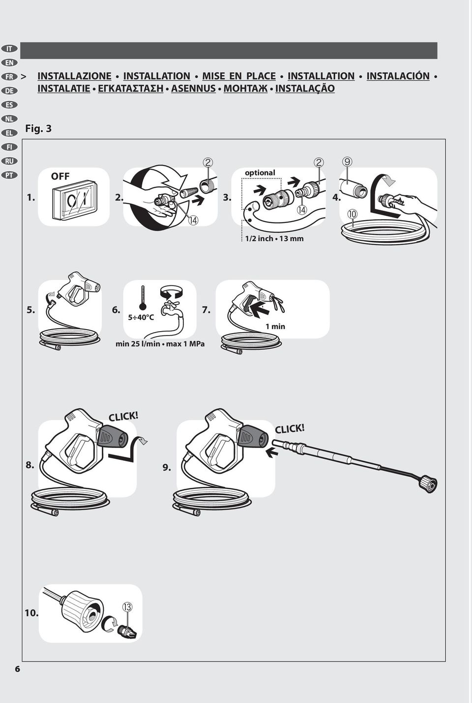 INSTALAÇÃO Fig. 3 OFF optional 9 1.. 3. 4.