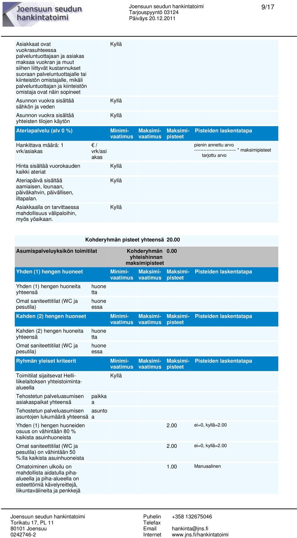 vrk/asiakas Hinta sisältää vuorokauden kaikki ateriat Ateriapäivä sisältää aamiaisen, lounaan, päiväkahvin, päivällisen, iltapalan.