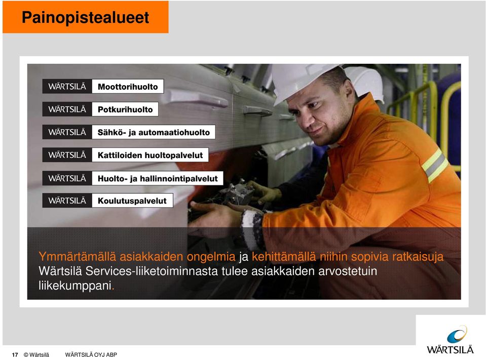 ratkaisuja Wärtsilä Services-liiketoiminnasta