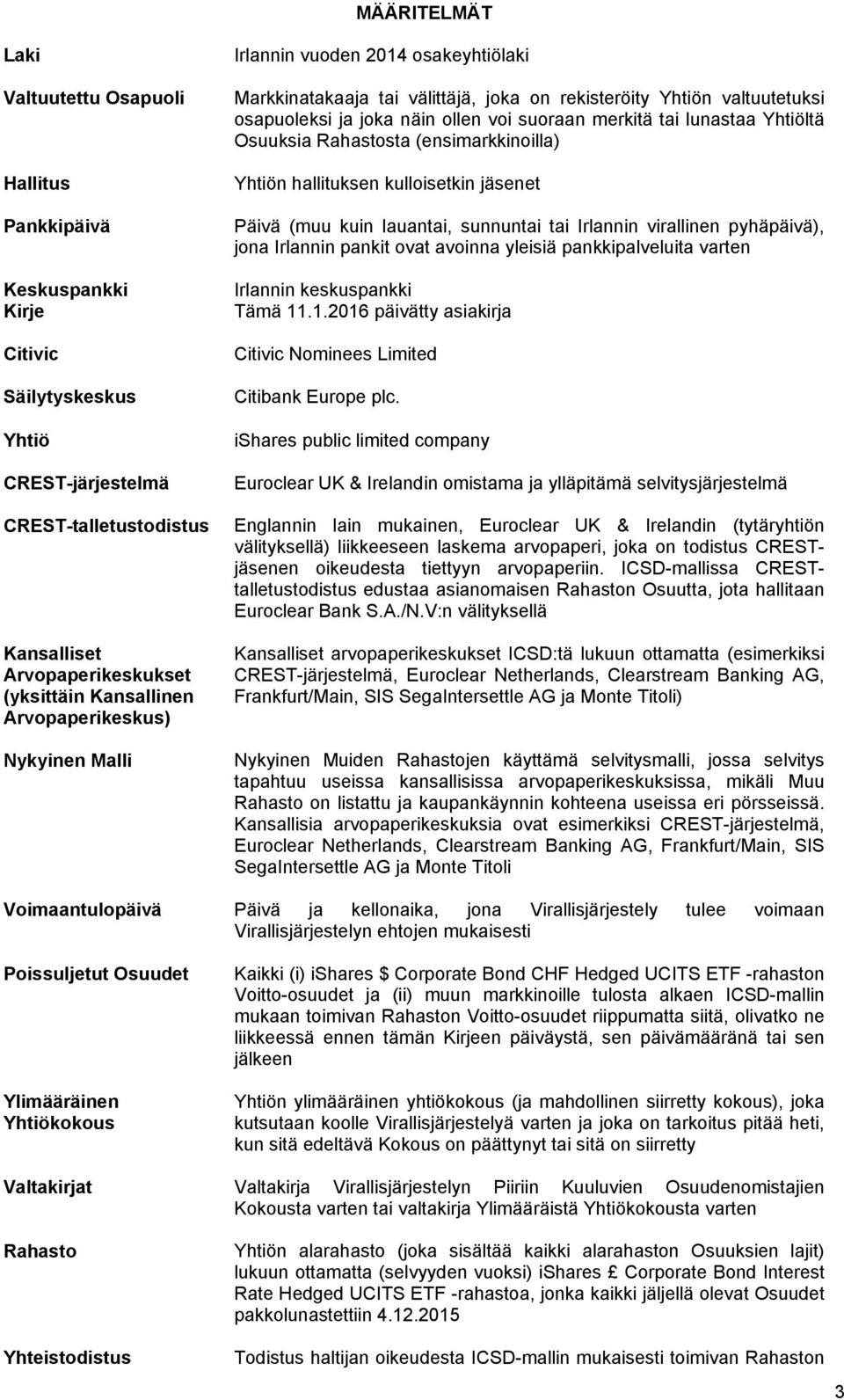 merkitä tai lunastaa Yhtiöltä Osuuksia Rahastosta (ensimarkkinoilla) Yhtiön hallituksen kulloisetkin jäsenet Päivä (muu kuin lauantai, sunnuntai tai Irlannin virallinen pyhäpäivä), jona Irlannin