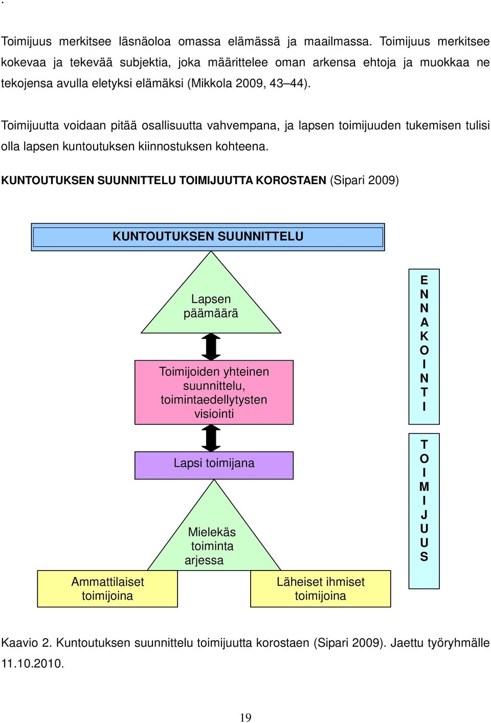 Toimijuutta voidaan pitää osallisuutta vahvempana, ja lapsen toimijuuden tukemisen tulisi olla lapsen kuntoutuksen kiinnostuksen kohteena.