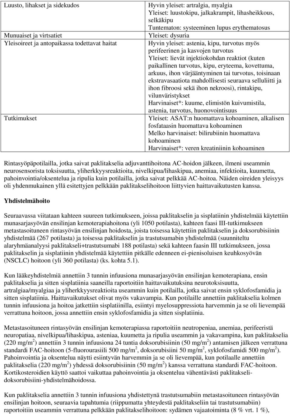 paikallinen turvotus, kipu, eryteema, kovettuma, arkuus, ihon värjääntyminen tai turvotus, toisinaan ekstravasaatiota mahdollisesti seuraava selluliitti ja ihon fibroosi sekä ihon nekroosi),