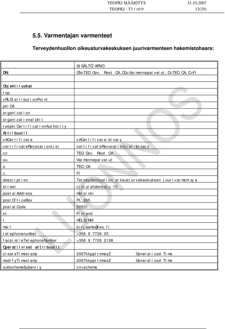 certificaterevocationlist certificaterevocationlist;binary cn TEO Gov.