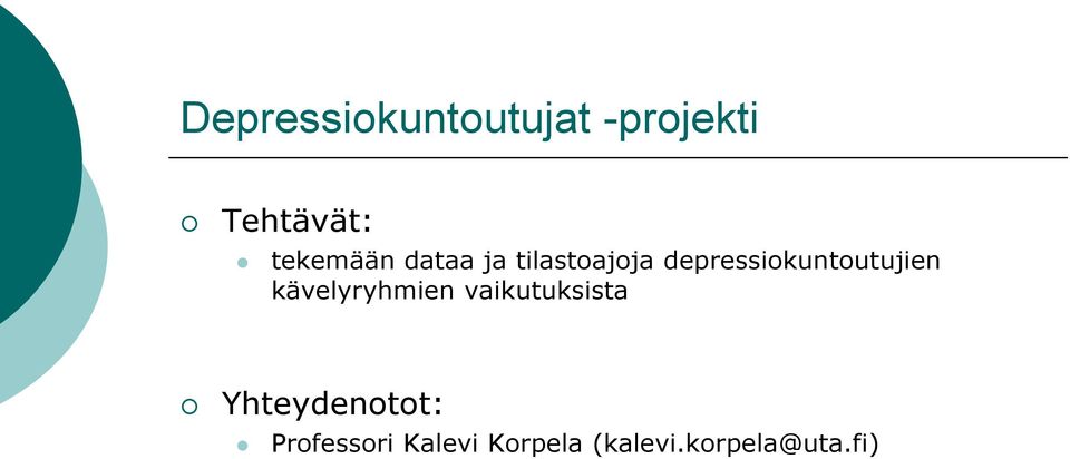 depressiokuntoutujien kävelyryhmien