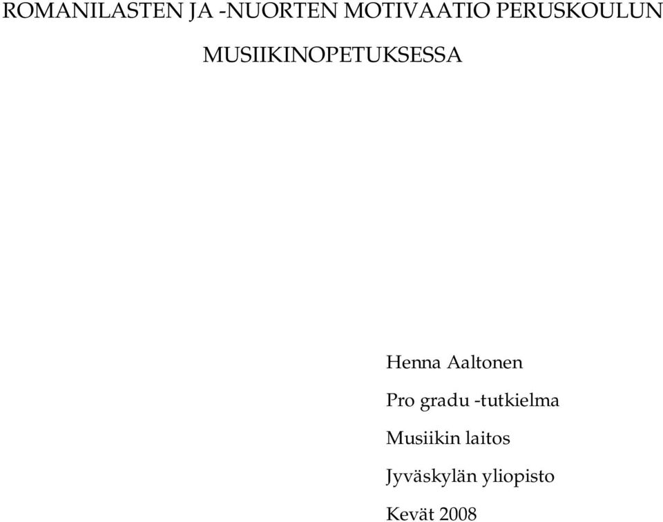 Aaltonen Pro gradu tutkielma Musiikin