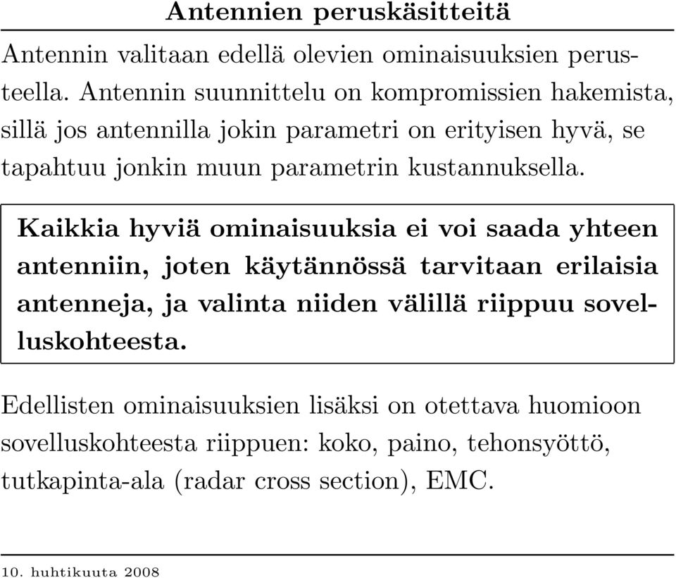 parametrin kustannuksella.