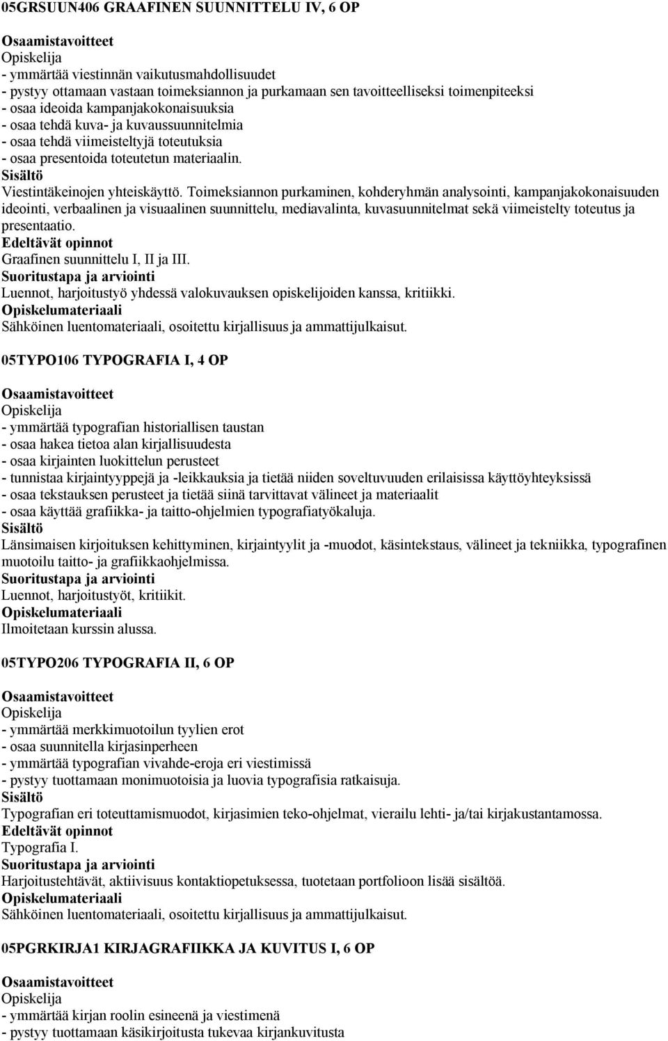 Toimeksiannon purkaminen, kohderyhmän analysointi, kampanjakokonaisuuden ideointi, verbaalinen ja visuaalinen suunnittelu, mediavalinta, kuvasuunnitelmat sekä viimeistelty toteutus ja presentaatio.